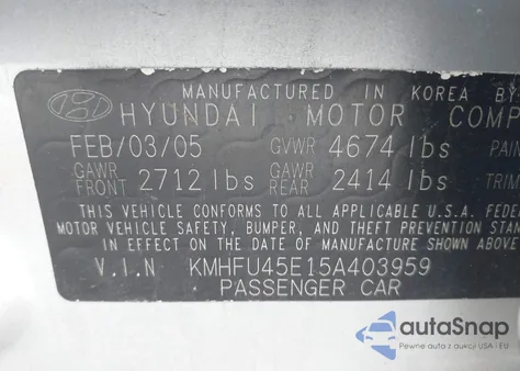 2005 Hyundai Xg350 L from USA, damaged, VIN KMHFU45E15A403959